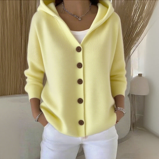 Women's cotton, smooth, comfortable, casual cardigan with long sleeves