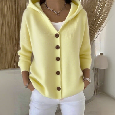 Women's cotton, smooth, comfortable, casual cardigan with long sleeves
