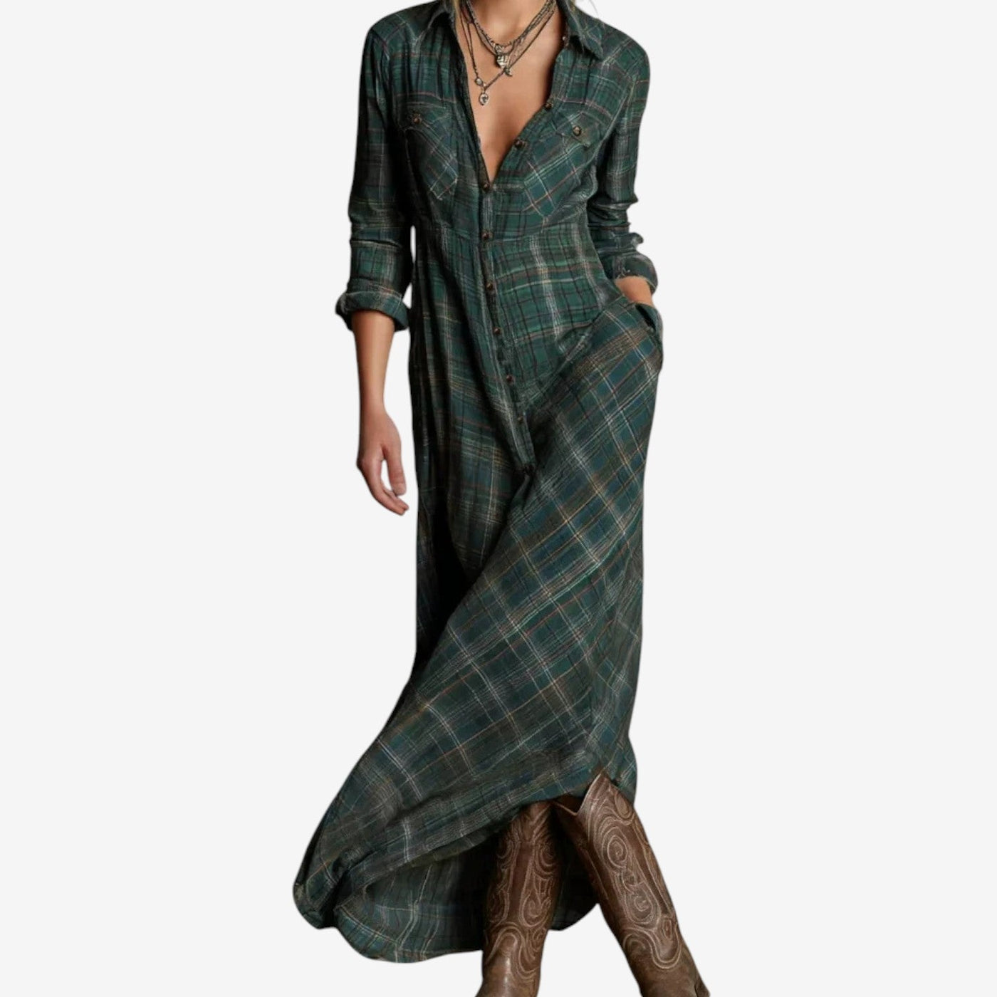 Cécile™ | Classic & Chic Maxi Shirt Dress