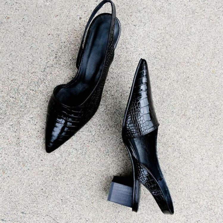 ADELE low-heeled pumps with open heels