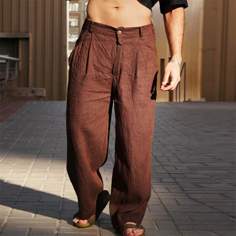 ALBERTO | WIDE-LEG LINEN TROUSERS