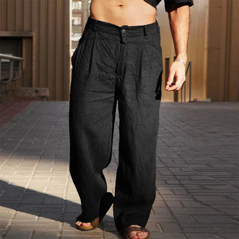 ALBERTO | WIDE-LEG LINEN TROUSERS