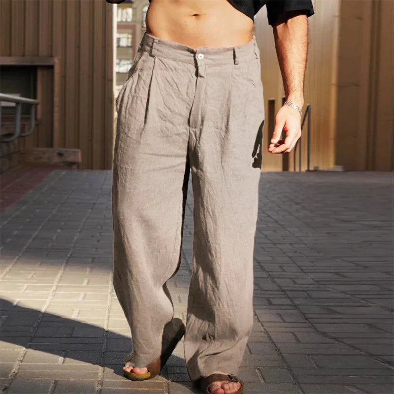 ALBERTO | WIDE-LEG LINEN TROUSERS