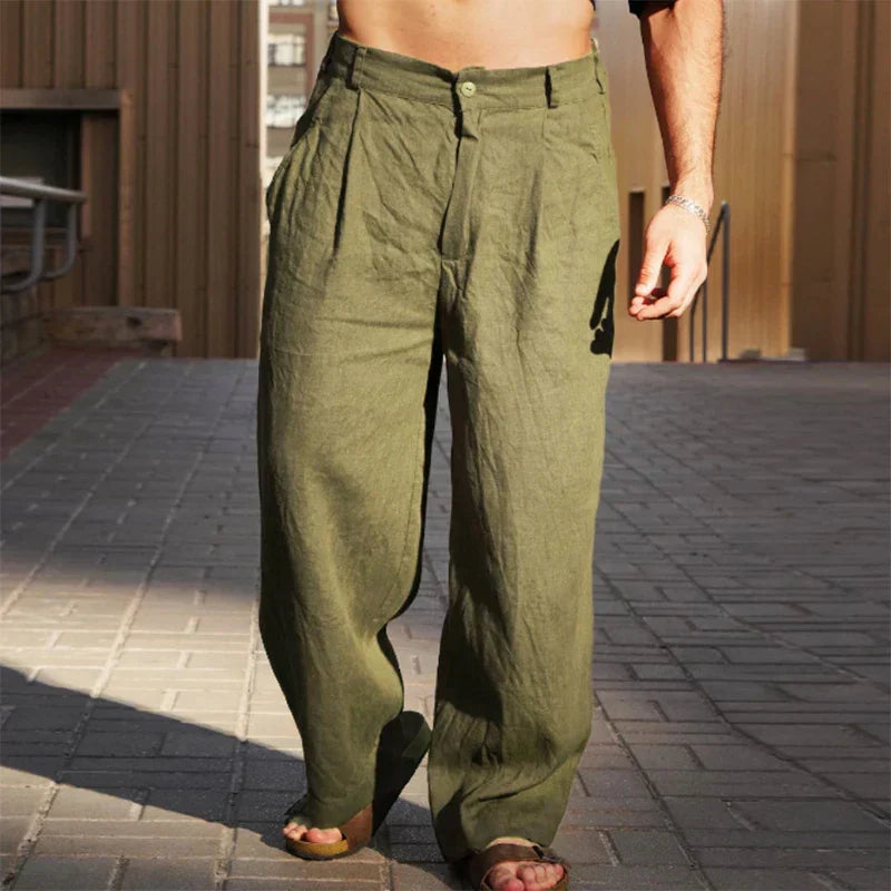 ALBERTO | WIDE-LEG LINEN TROUSERS