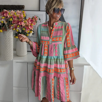 ADELE – Boho Tiered Swing Dress