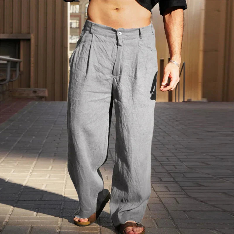 ALBERTO | WIDE-LEG LINEN TROUSERS