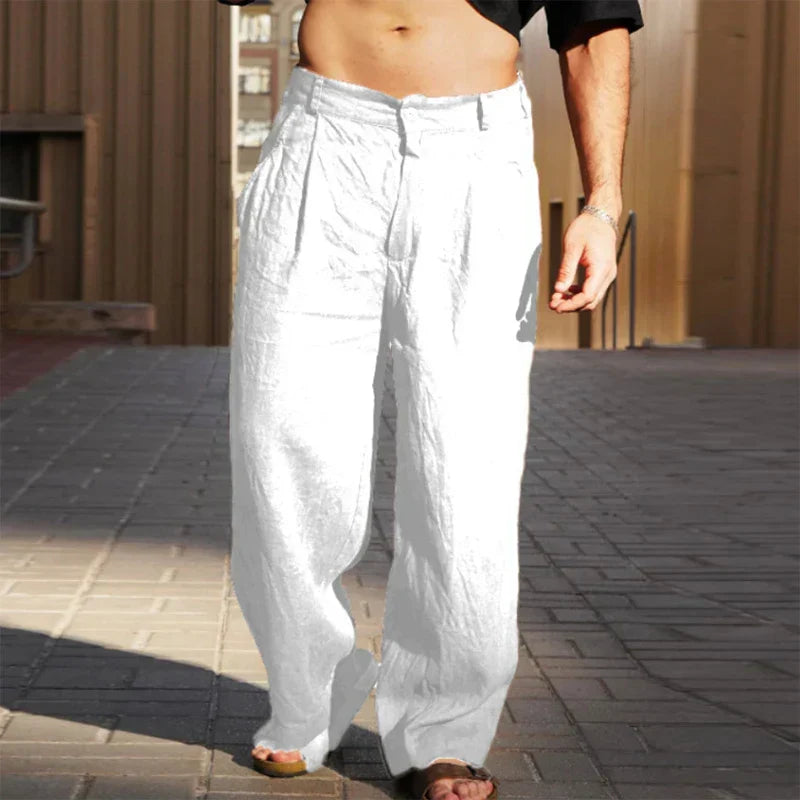 ALBERTO | WIDE-LEG LINEN TROUSERS
