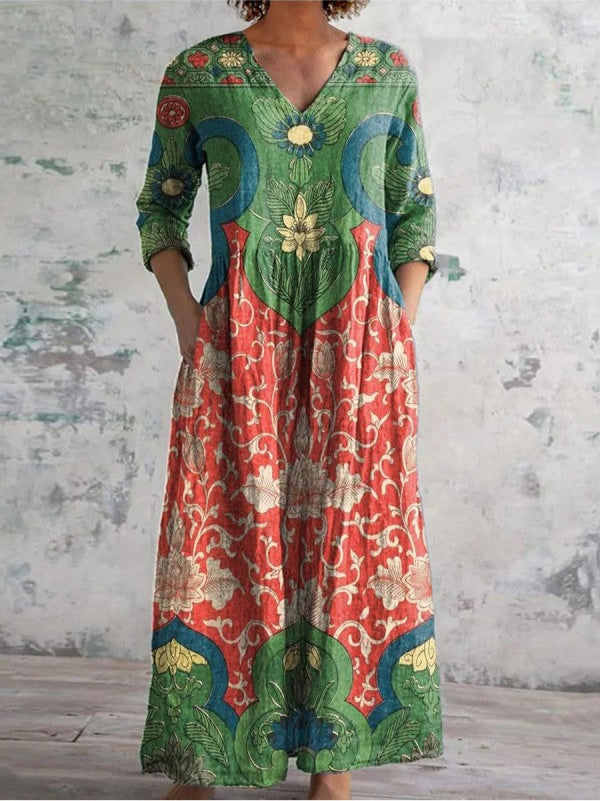 ADELE| Maxi dress with vintage floral print