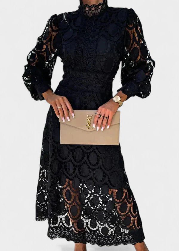 Christina – Intricate Lace Midi Dress
