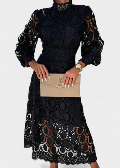 Christina – Intricate Lace Midi Dress