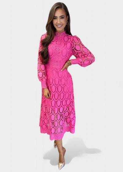 Christina – Intricate Lace Midi Dress