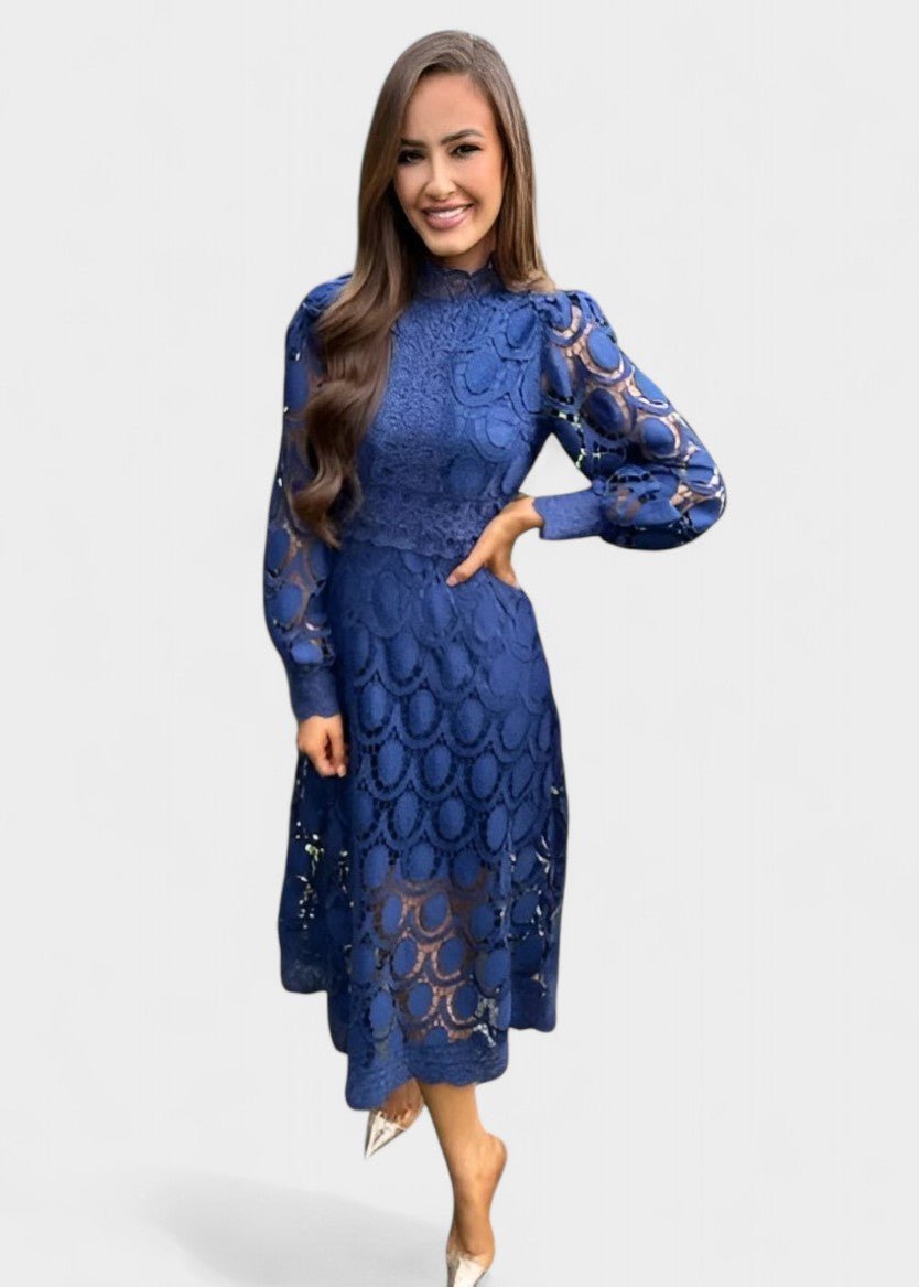 Christina – Intricate Lace Midi Dress