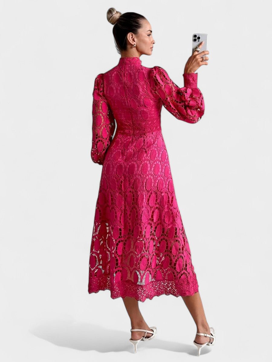 Christina – Intricate Lace Midi Dress