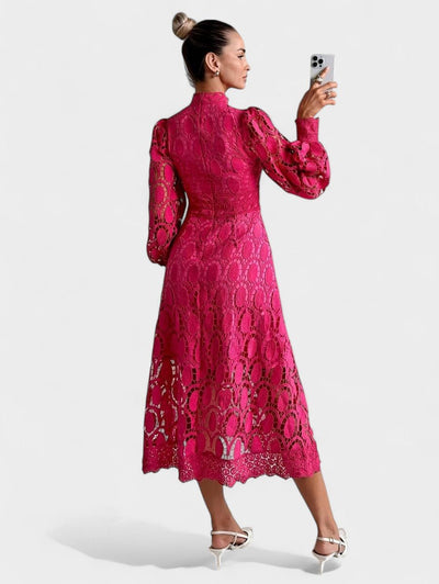 Christina – Intricate Lace Midi Dress