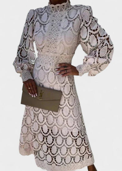 Christina – Intricate Lace Midi Dress