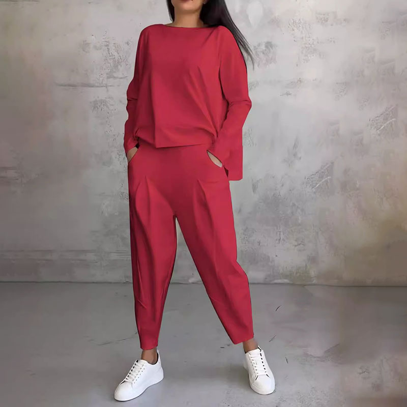 Charlize™ Two-Piece Set with Crew Neck and Long Sleeves