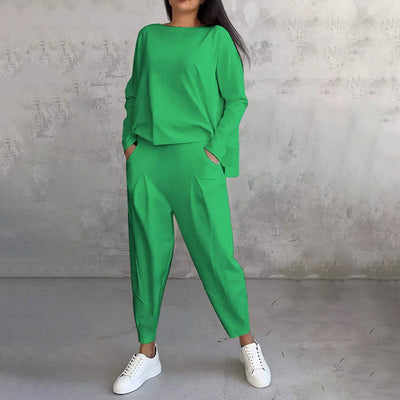 Charlize™ Two-Piece Set with Crew Neck and Long Sleeves
