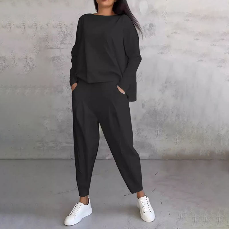 Charlize™ Two-Piece Set with Crew Neck and Long Sleeves