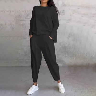 Charlize™ Two-Piece Set with Crew Neck and Long Sleeves